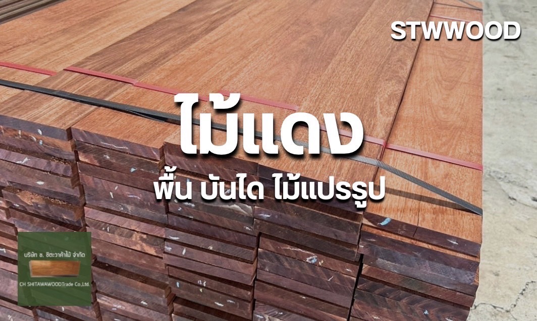 พื้นไม้แดง ปาร์เก้ไม้แดง บันไดไม้แดง และไม้แดงแปรรูป | STWWOOD ไม้แท้คุณภาพ พร้อมส่งทั่วไทย